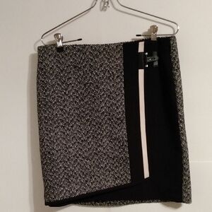 Whimsygoth Dark academia Wool Blend Black Tweed Skirt